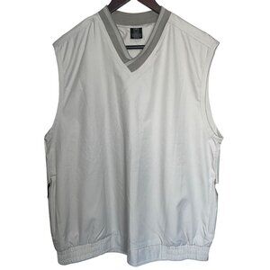 Nike Golf Wind Vest Mens L Beige Nylon Blend Relaxed Fit Pullover Sporty